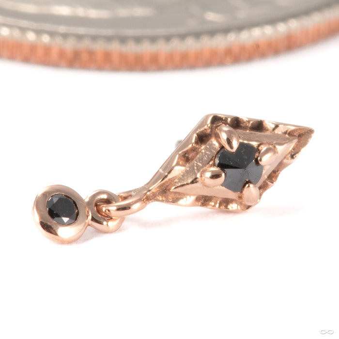 Dyna Drop Press-fit End in 14k Rose Gold with Black Diamond from Tether Jewelry
