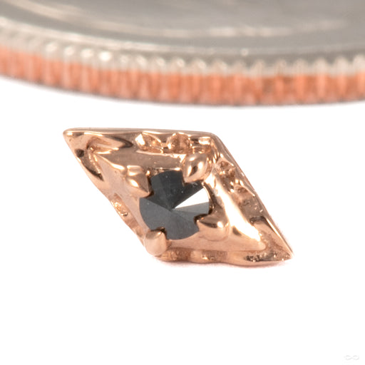 Dyna Press-fit End in 14k Rose Gold with Black Diamond from Tether Jewelry