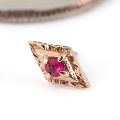 Dyna Press-fit End in 14k Rose Gold with Ruby from Tether Jewelry