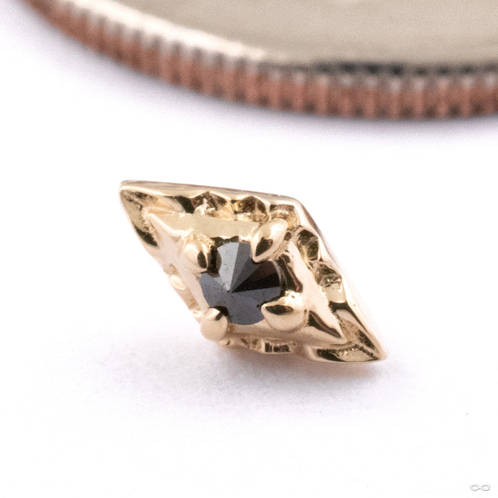 Dyna Press-fit End in 14k Yellow Gold with Black Diamond from Tether Jewelry