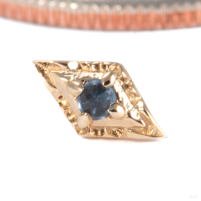 Dyna Press-fit End in 14k Rose Gold with Blue Sapphire from Tether Jewelry
