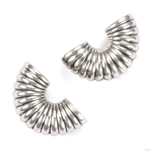 Earlobe Cuffs in White Brass from Symmetry Body Jewelry