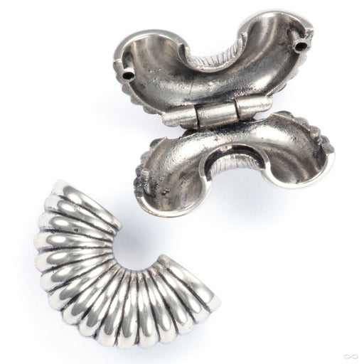 Earlobe Cuffs in White Brass from Symmetry Body Jewelry open