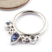 Eden Pear Seam Ring in Gold from BVLA in 14k White Gold with Tanzanite and Rainbow Moonstone