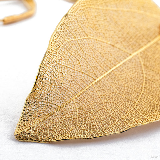 Electroplated Leaf Earrings from Uzu Organics in 18g Brass detail photo