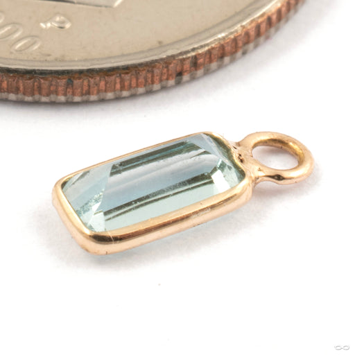 Emerald-cut Bezel Charm in Gold from Modern Mood in yellow gold with aquamarine