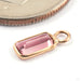 Emerald-cut Bezel Charm in Gold from Modern Mood in yellow gold with pink tourmaline