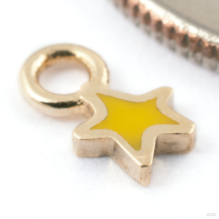 Enamel Star Charm in Gold from Pupil Hall in 14k yellow gold with sunny yellow enamel