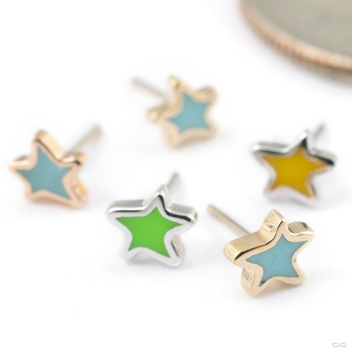 Enamel Star Press-fit End in Gold from Pupil Hall in assorted materials