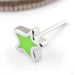 Enamel Star Press-fit End in Gold from Pupil Hall in 14k white gold with lime green enamel