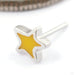 Enamel Star Press-fit End in Gold from Pupil Hall in 14k white gold with sunny yellow enamel