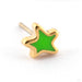 Enamel Star Press-fit End in Gold from Pupil Hall in 14k Yellow Gold with Lime Green Enamel