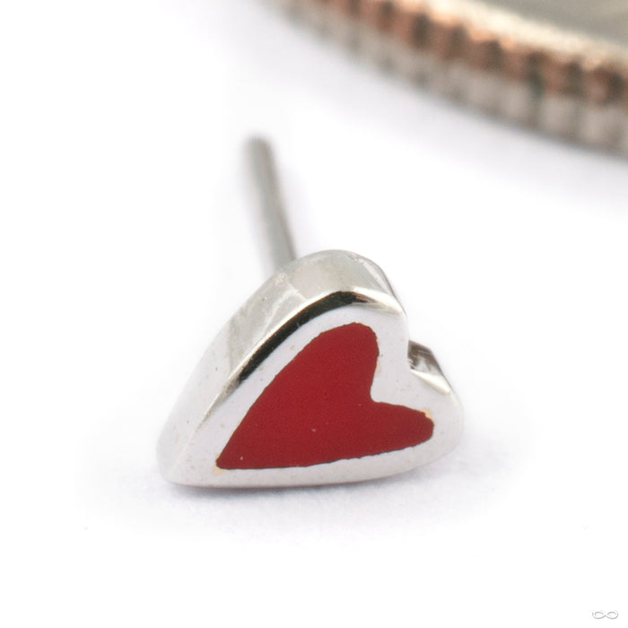  Enamel Ticker Press-fit End in Gold from Pupil Hall in 14k white gold with red enamel