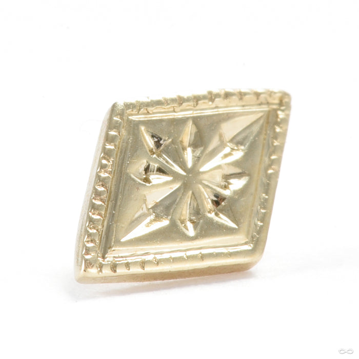Engraved Kite Threaded End in Gold from Origins Handmade