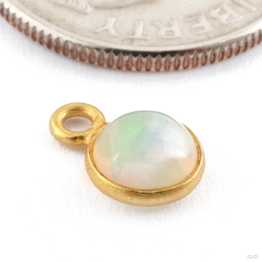 Ethiopian Opal Charm in 18k Yellow Gold in Round Style from Oracle