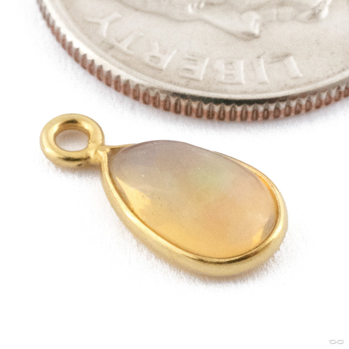 Ethiopian Opal Charm in 18k Yellow Gold in Teardrop Style from Oracle