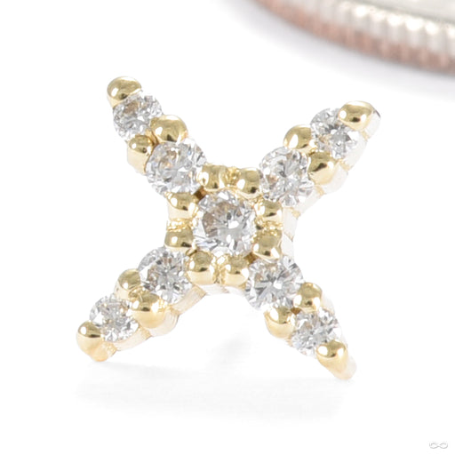 Exile Press-fit End in Gold from Seasons Handmade yellow gold with diamond