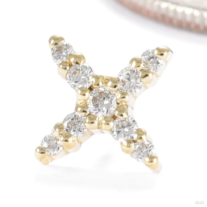 Exile Press-fit End in Gold from Seasons Handmade yellow gold with diamond