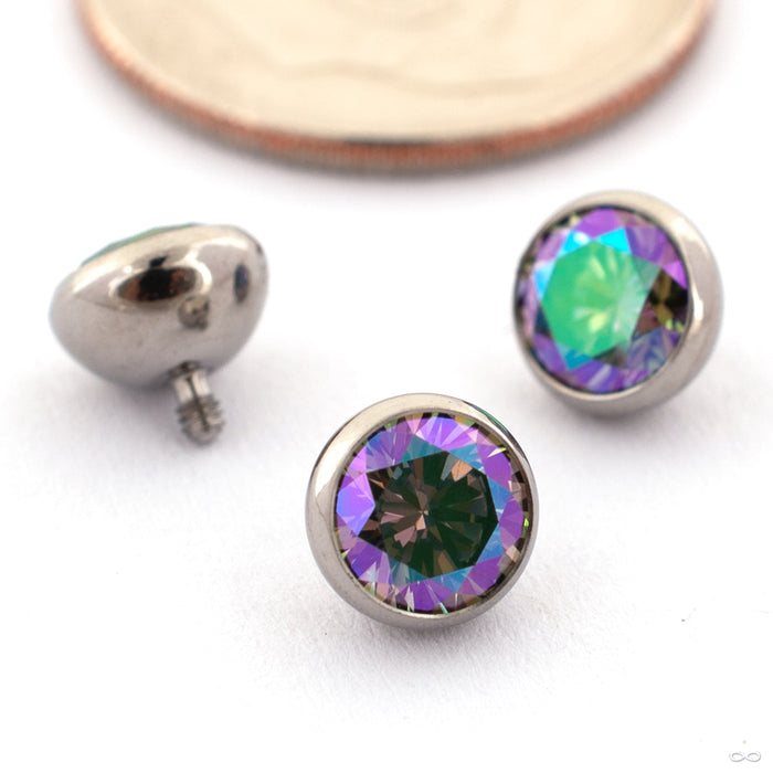 Extreme Low Profile Gem Ball Threaded End in Titanium from Industrial Strength with paradise shine