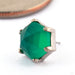 Family Ghost Press-fit End in Gold from Pupil Hall in 14k White Gold with Green Onyx