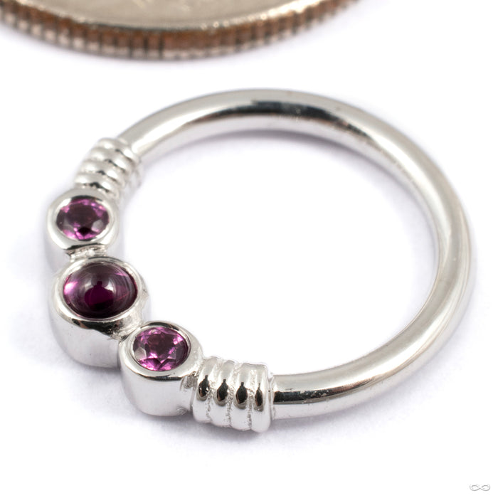 Faraway Seam Ring in Gold from BVLA in 14k White Gold with Rhodolite