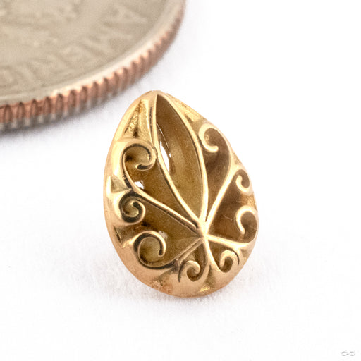 Filigree Pear Threaded End in 15k Yellow Gold from Kiwii Jewelry