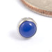 Flat Back Cabochon Gem Press-fit End in Titanium from Industrial Strength in blue agate