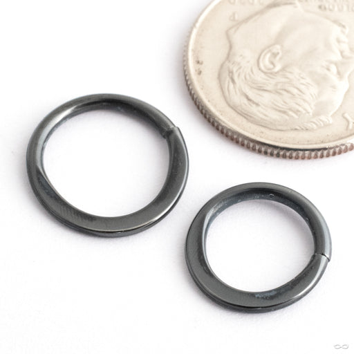 Flattened Seam Ring in High Polish Black Niobium from Black Forest Jewelry in assorted sizes
