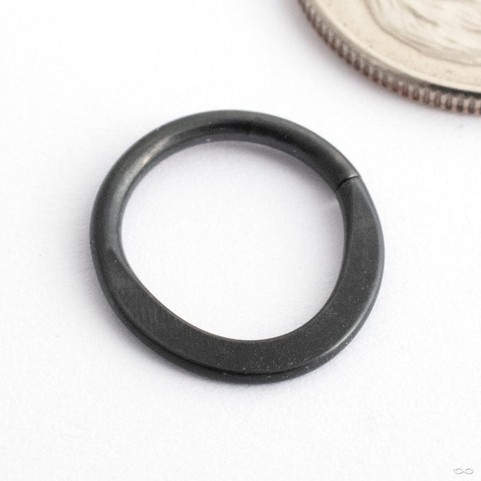 Flattened Seam Ring in Matte Polish Black Niobium from Black Forest Jewelry