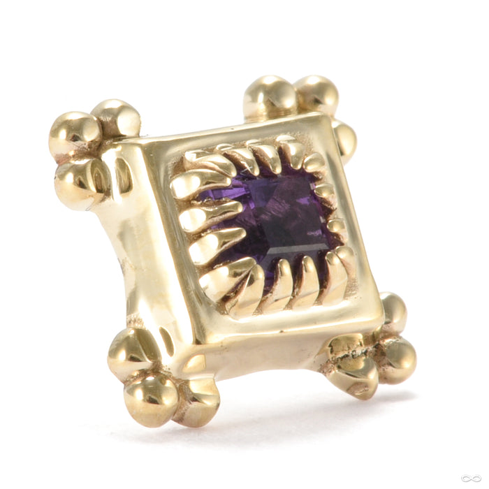 Fortress Press-fit End in Gold from Sacred Symbols with amethyst