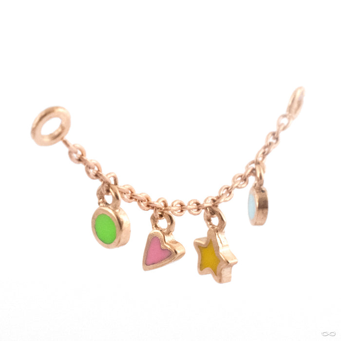 Forward-Facing Fun & Games Lynx Chain in 14k Rose Gold with Mixed Enamel from Pupil Hall