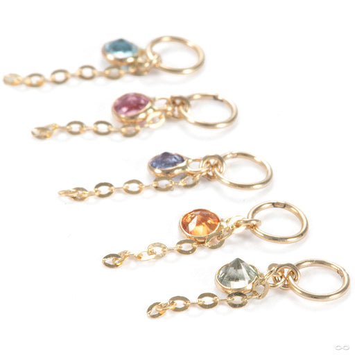 Future, Past and Present Charm in Gold from Hialeah with assorted stones