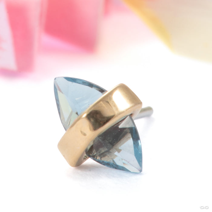 Give 100 Crystalized Mini Press-fit End in 14k Yellow Gold in London Blue Topaz from Pupil Hall