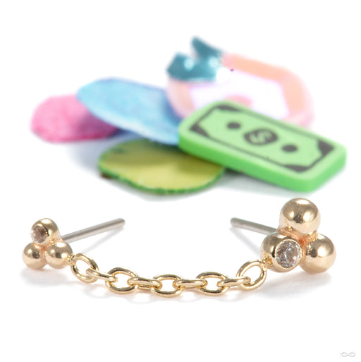 Give 100 Duplex Little Secret Press-fit End in 14k Yellow Gold with Diamond from Pupil Hall decorative shot