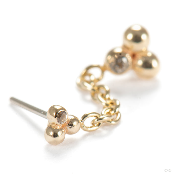 Give 100 Duplex Little Secret Press-fit End in 14k Yellow Gold with Diamond from Pupil Hall close-up detail