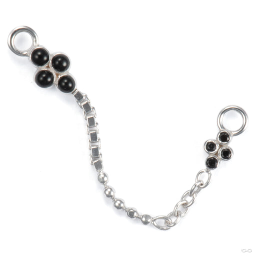 Give 100 Duplex Lynx Chain in 14k White Gold with Black Diamond & Black Enamel from Pupil Hall