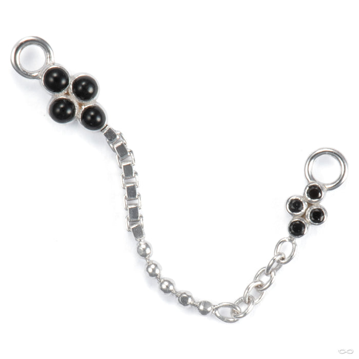 Give 100 Duplex Lynx Chain in 14k White Gold with Black Diamond & Black Enamel from Pupil Hall