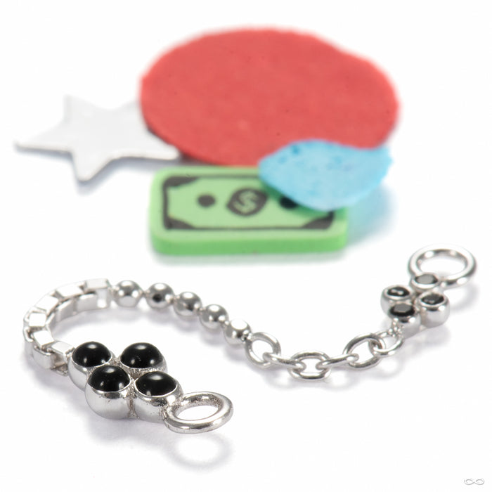 Give 100 Duplex Lynx Chain in 14k White Gold with Black Diamond & Black Enamel from Pupil Hall decorative shot