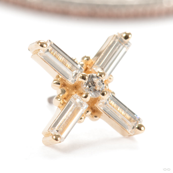 Gaia Press-fit End in 14k Yellow Gold with Clear CZ from BVLA
