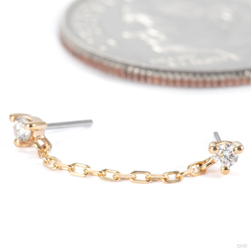 Gemini Press-fit End in 14k Yellow Gold with Diamond from Modern Mood