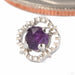 Gemmed Kappa 04 Press-fit End in 14k White Gold with Amethyst from Tether Jewelry