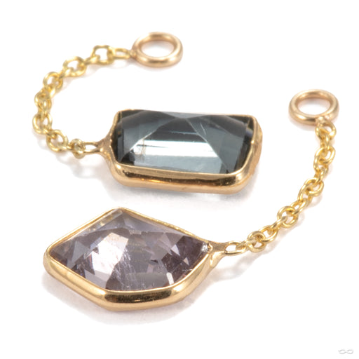 Geometric Bezel Charm in Gold from Quetzalli with various stones