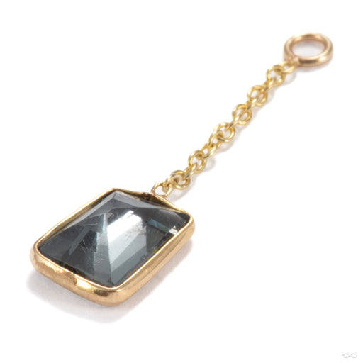 Geometric Bezel Charm in 14k Yellow Gold with Gray Spinel from Quetzalli