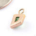 Geometric Bezel Charm in Gold from Mettle and Silver 14k Rose Gold with Tsavorite Garnet back view