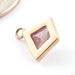 Geometric Bezel Charm in Gold from Mettle and Silver 14k Yellow Gold with Winza Ruby Garnet back view