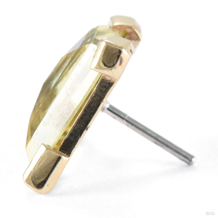 Geometric Kenyan Sapphire Press-fit End in Gold from Mettle and Silver in yellow gold large side detail