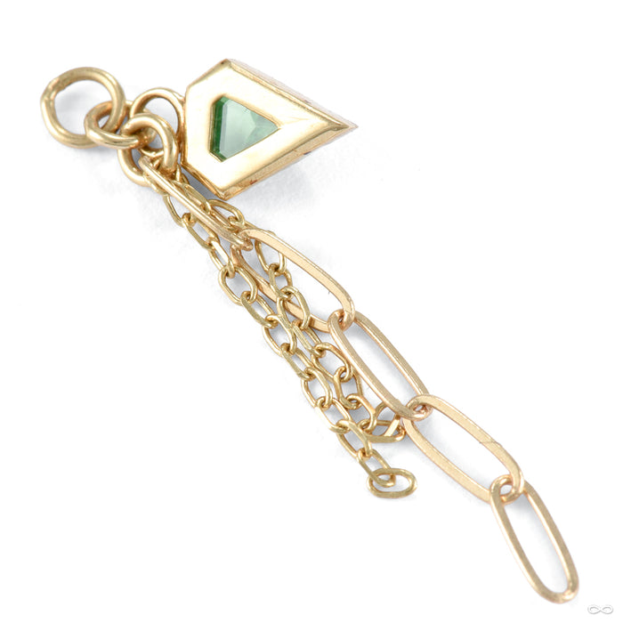 Geometric Millgrain Bezel Chain Charm in Gold from Mettle and Silver back detail