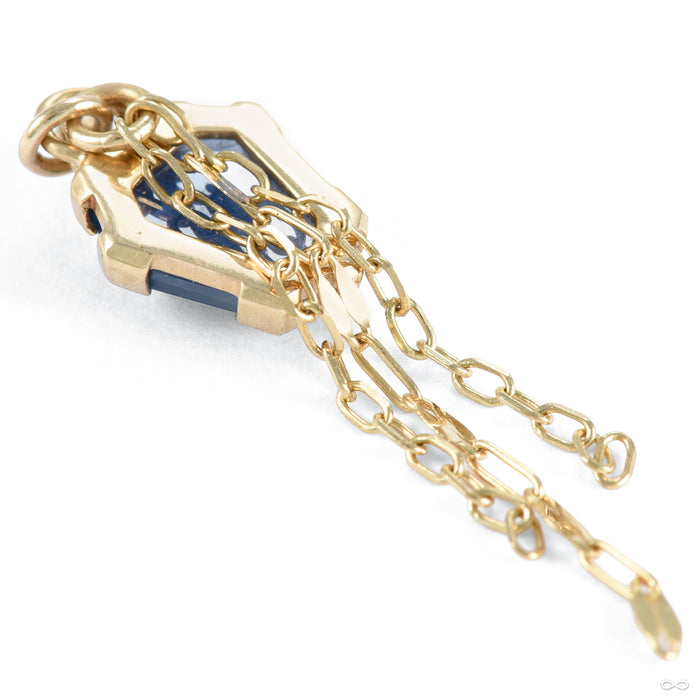 Geometric Partial Bezel Chain Charm in Gold from Mettle and Silver back detail