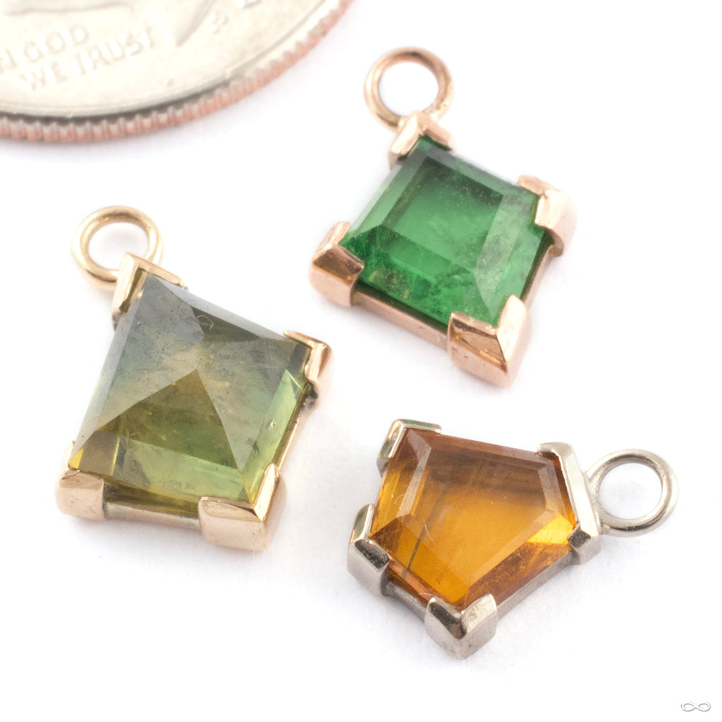 Geometric Partial Bezel Charm in Gold from Mettle and Silver — Infinite ...