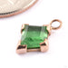 Geometric Partial Bezel Charm in Gold from Mettle and Silver in 14k Rose Gold with Tsavorite Garnet